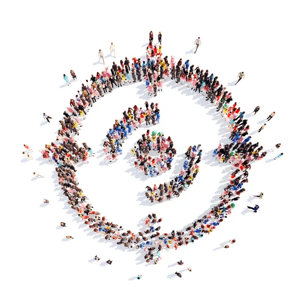 People in the shape of a target. — Stock Photo, Image