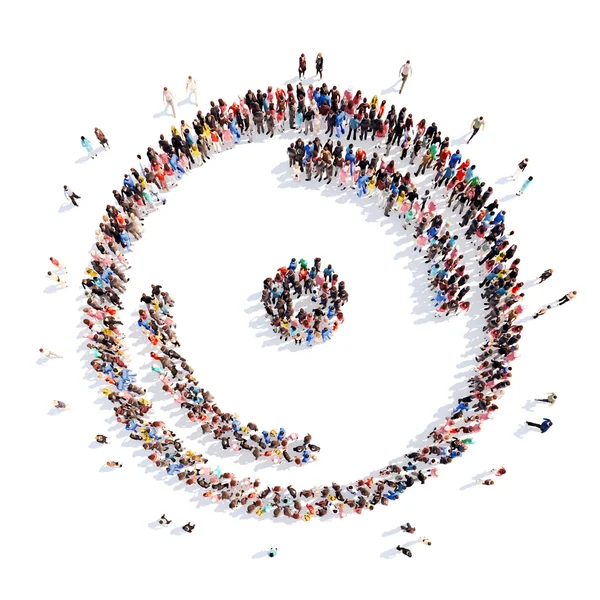 Personas en forma de disco de vinilo . — Foto de Stock