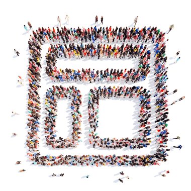 insanlar soyut semboller şeklinde.