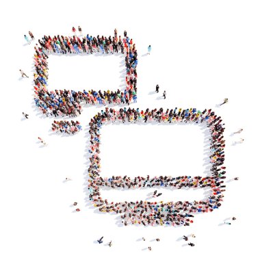 İnsanlar bir monitör şeklinde.