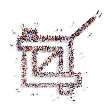 insanlar soyut semboller şeklinde.