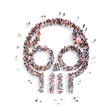 insanlar bir kafatası şeklinde.