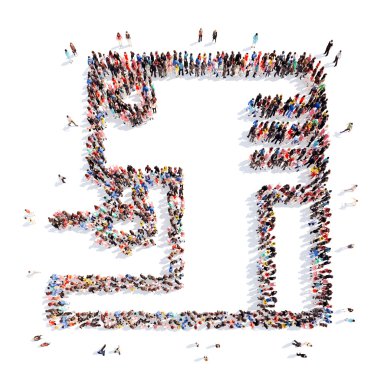 insanlar bir dikiş makinesi şeklinde.