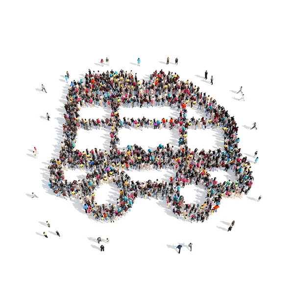 Menschen in Form eines Busses. — Stockfoto