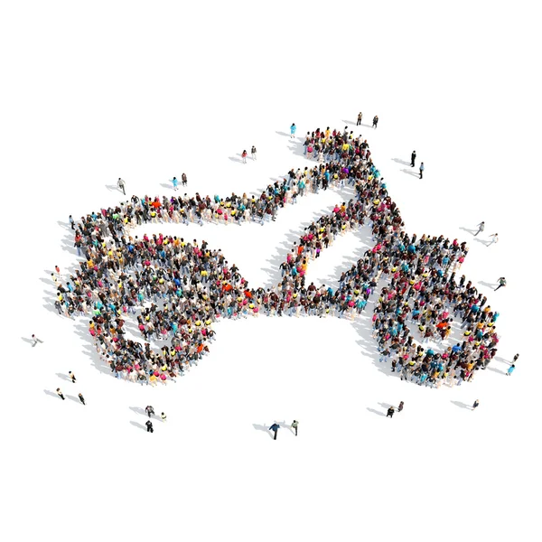 Persone a forma di motorino . — Foto Stock