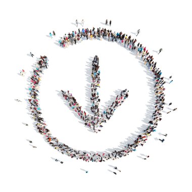 insanlar oklar şeklinde.