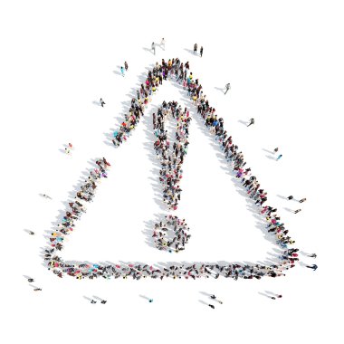 insanlar bir ünlem işareti şeklinde.