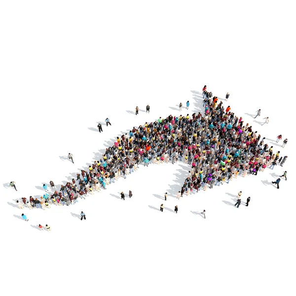 People in the form of arrows. — Stock Photo, Image