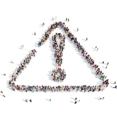 insanlar bir ünlem işareti şeklinde.