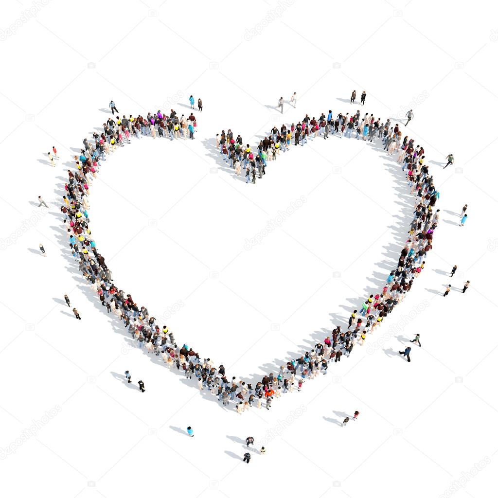  people in the shape of a heart.