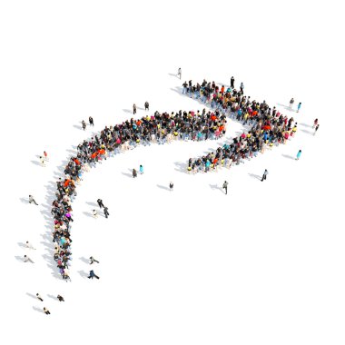 insanlar oklar şeklinde.