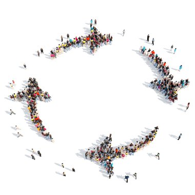 insanlar oklar şeklinde.