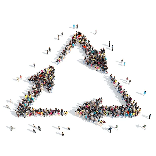 People in the form of arrows. — Stock Photo, Image