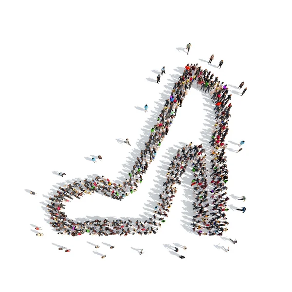 People in the shape of shoes. — Stock Photo, Image