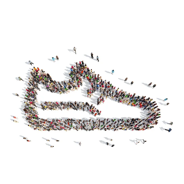 Persone a forma di Sneakers . — Foto Stock