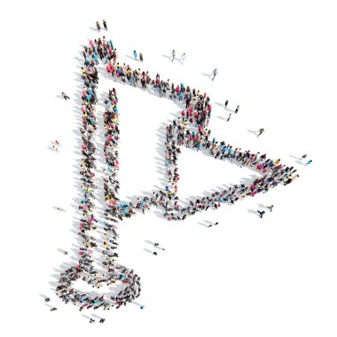 insanlar bir bayrak şeklinde.