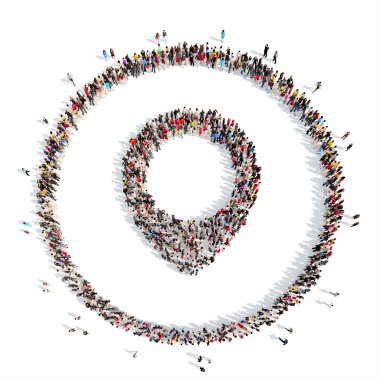 insanlar bir harita işaretçi şekli.