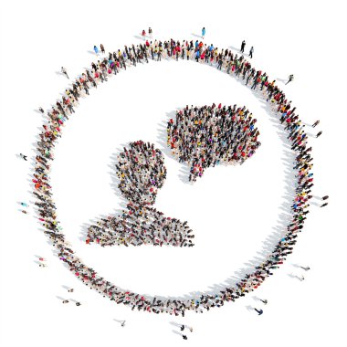 insanlar bir adam şeklinde.