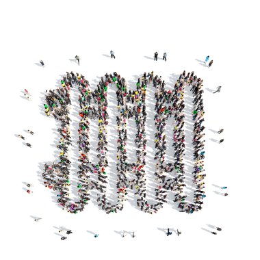 insanlar bir çit şeklinde.