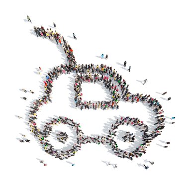 insanlar çocuk araba şeklinde.