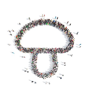 people in the shape of a mushroom. clipart