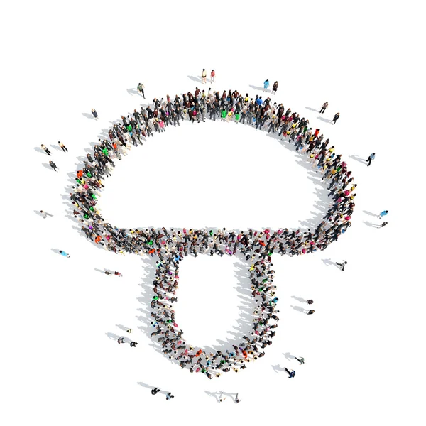 People in the shape of a mushroom. — Stock Photo, Image