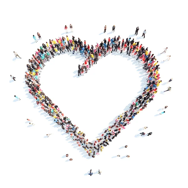 People in the shape of a heart. — Stock Photo, Image