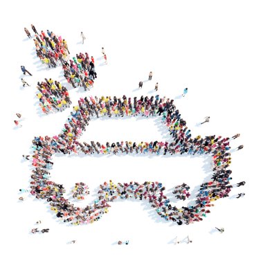 insanlar düğün araba şeklinde.