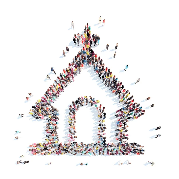 insanlar kilise şeklinde.