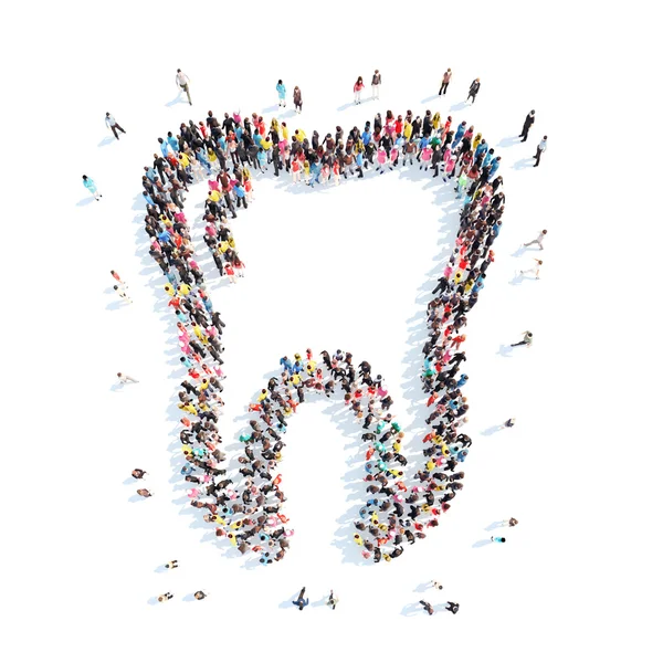 People in the shape of a tooth. — Stock Photo, Image