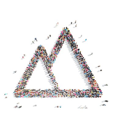 insanlar dağ şeklinde.