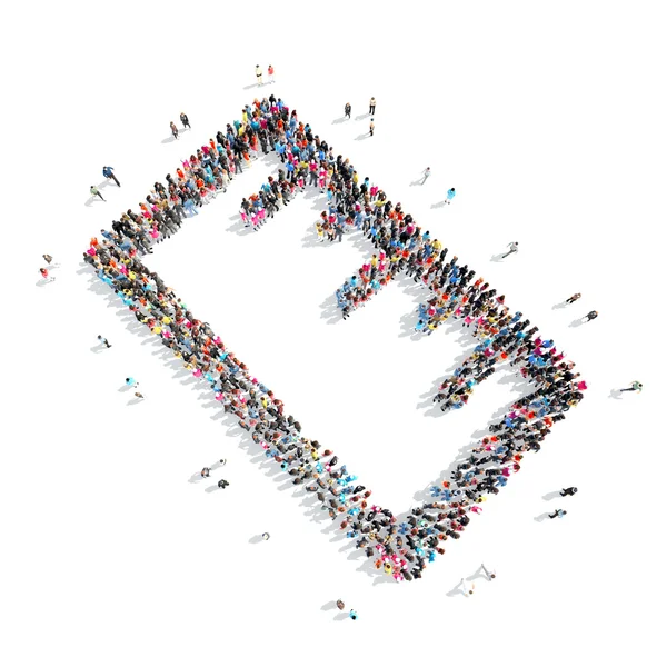 People in the shape of line. — Stock Photo, Image