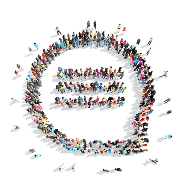 People in the shape of chat bubble. — Stock Photo, Image