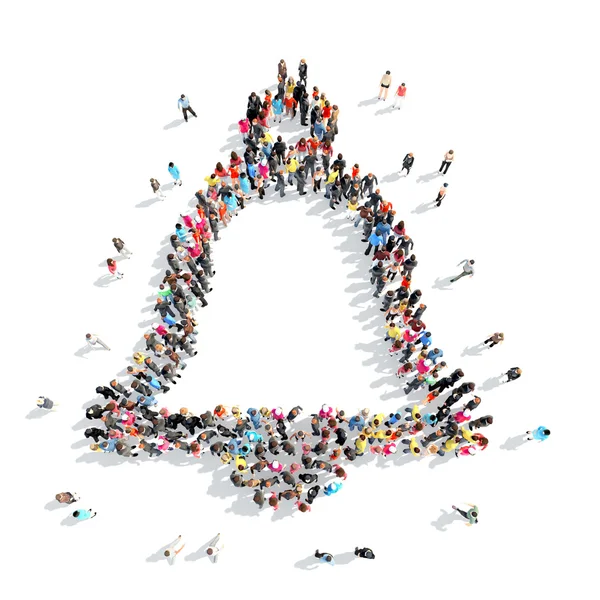 People in the shape of a bell. — Stock Photo, Image