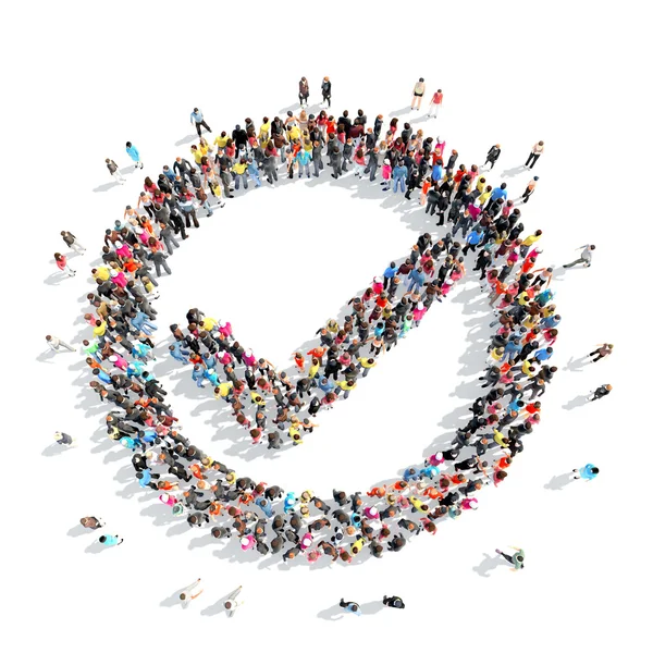 insanlar bir onay işareti şeklinde.