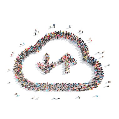 insanlar bulutlar şeklinde.