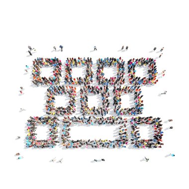 insanlar bir klavye şeklinde.