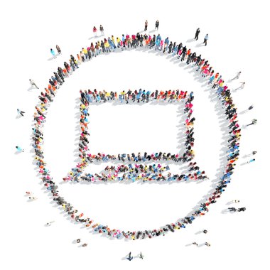 insanlar bir bilgisayar şeklinde.