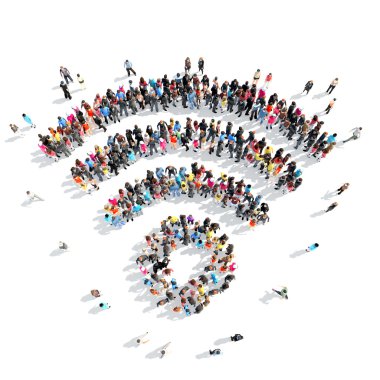 people in the shape of an Wi fi.