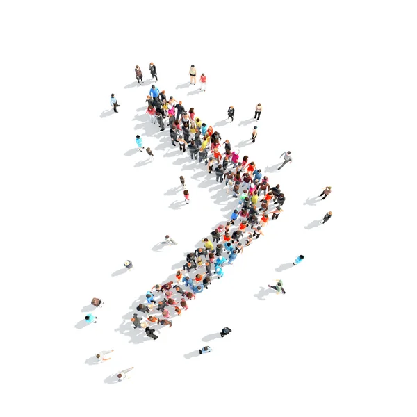 People in the form of arrows. — Stock Photo, Image