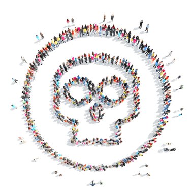 insanlar bir kafatası şeklinde.