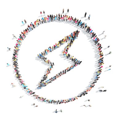 Yıldırım şeklinde insanlar.