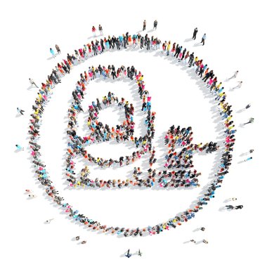 insanlar bir adam şeklinde.