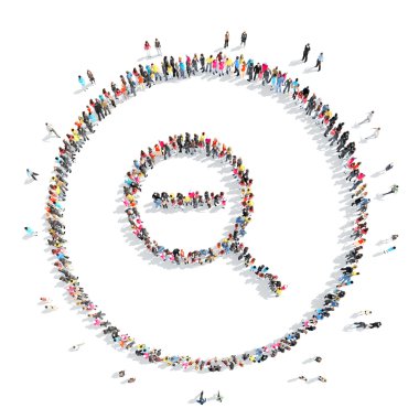 insanlar Büyüteç şeklinde.