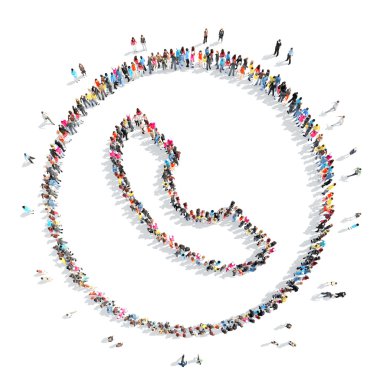 people in the shape of  handset.