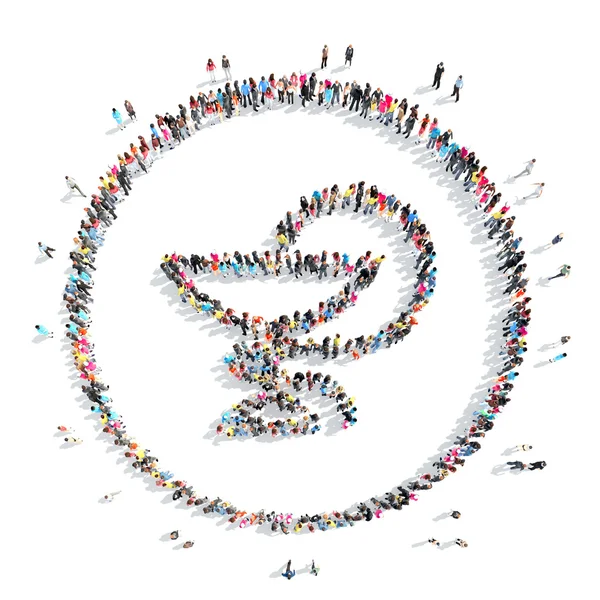 People in the shape of a  caduceus medical symbol. — Stock Photo, Image