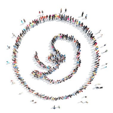 people in the shape of an embryo.