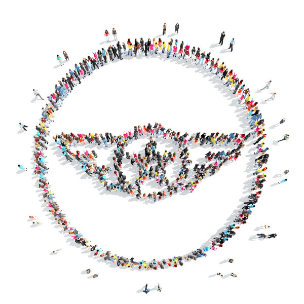 people in the shape of a medal.