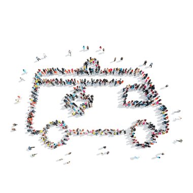 insanlar Ambulanslar şeklinde.