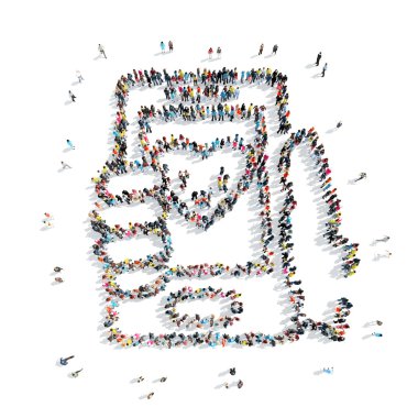 insanlar bir cep telefonu şeklinde 